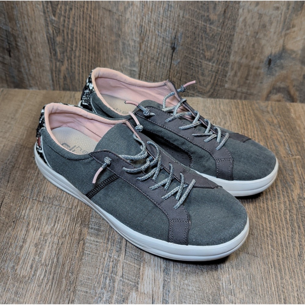 Hey Dude Shoes Womens 11 Karina Jet Black Snake Print Casual Comfort Sneakers